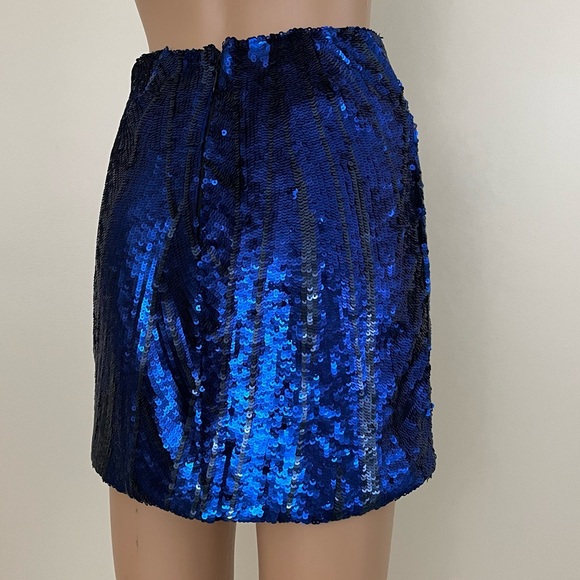 NWT Bebe blue & black sequin skirt size 2 - Picture 13 of 16